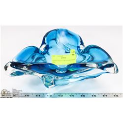 SIGNED CHALET ART GLASS CANDY DISH