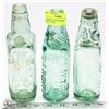 Image 1 : 3 CODD BOTTLES INVENTED IN 1872, FIRST BOTTLES