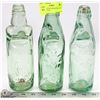 Image 1 : 3 CODD BOTTLES INVENTED IN 1872, FIRST BOTTLES