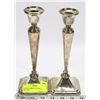 Image 1 : SET OF 2 SILVER PLATED  CANDLE HOLDERS.