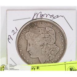 1921 MORGAN SILVER DOLLAR WITH HOLE FOR CHAIN