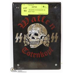 GERMAN WAFFEN TOTENKOPF SS METAL SIGN 7"X5".