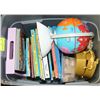 Image 1 : TUB OF ASSORTED GIRLS TOYS, ACTIVITIES & BOOK.