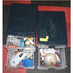 PAIR OF ORGANZING BINS W/ PLUMBING AND ELECTRICAL