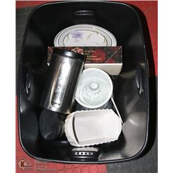 TOTE WITH STAINLESS STEEL CANISTERS, AND MORE.