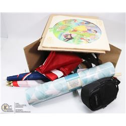 LOT OF FLAGS AND COLLECTIBLES INCL RARE