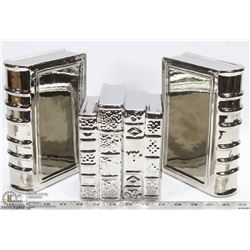 3 GLASS BOUCLAIR BOOK ENDS OUT OF THE SHOW HOME