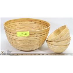 NEW MIKASA BAMBOO SWIRL 5PC SALAD BOWL SET