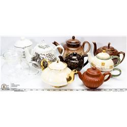 ESTATE LOT OF COLLECTIBLE TEA POTS INCL MYOTT
