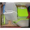 Image 1 : BOX OF ASSORTED DRY STORAGE CONTAINERS WITH SCOOPS