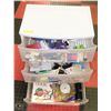 Image 1 : 3 DRAWER ROLLING STORAGE WITH CONTENTS, INCLUDES