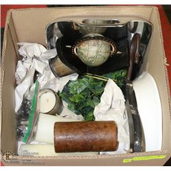 BOX OF SHOWHOME STAGING DECOR ITEMS -