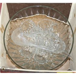 PUNCH BOWL WITH CUPS & LADEL