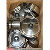 Image 1 : LARGE BOX W/14-PC COOKWARE SET W/LIDS -