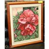 Image 1 : ROSE OIL ON CANVAS FRAMED