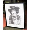 Image 1 : FRAMED BLK & WHITE JIMI HENDRICKS PRINT SIGNED