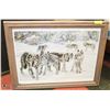 Image 1 : LINDA KENNARD FRAMED PRINT "TIMBER WOLVES" SIGNED
