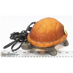 CAST IRON BASED TURTLE LAMP.
