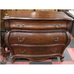 CARVED SOLID WOOD 3 DRAWER DRESSER