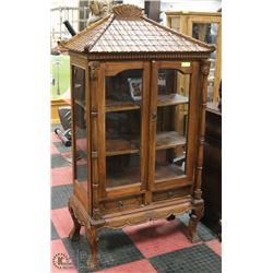 ORIENTAL CHINA CABINET. WITH GINGERBREAD LIKE