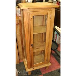 RUSTIC WOOD DISPLAY CABINET 21 X 51 X 14