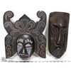 Image 1 : 2 CARVED WOOD MASKS.