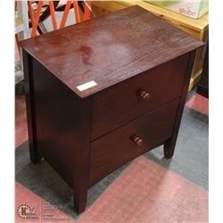 EZTIA 2-DRAWER WOOD SIDE TABLE, CHERRY