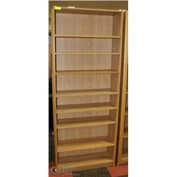 WOOD TONE SHELF. 31"X11"X80"H