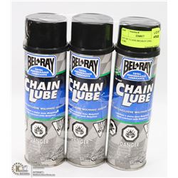 LOT OF 3 CANS BELRAY CHAIN LUBE.