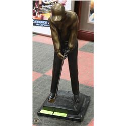 BRONZE GOLFING STATUE