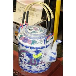 EXTRA LARGE ORNAMENTAL TEA KETTLE APPROX 2' HIGH