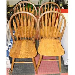 SET OF 4 OAK ARROWBACK CHAIRS