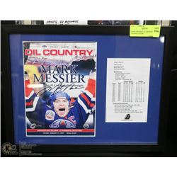 MARK MESSIER AUTOGRAPHED AND FRAMED COVER