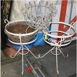 3 CAST IRON PLANTERS