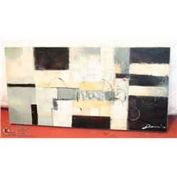ON CHOICE: LARGE CANVAS ABSTRACT PAINTING. 24"X47"