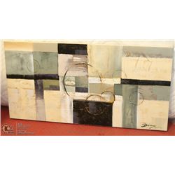 ON CHOICE: LARGE CANVAS ABSTRACT PAINTING. 24"X47"