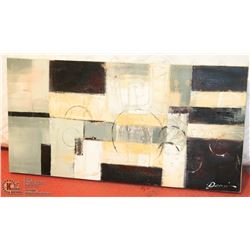 ON CHOICE: LARGE CANVAS ABSTRACT PAINTING. 24"X47"