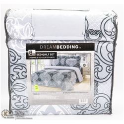 NEW KING DREAM BEDDING 6PC COMFORTER / QUILT  SET