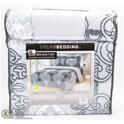 NEW KING DREAM BEDDING 6PC COMFORTER / QUILT  SET
