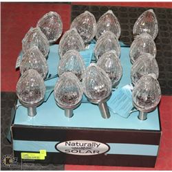 NEW 16 PK NATURALLY SOLAR CRACKLE GLASS LIGHTS