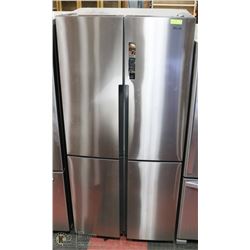 HAIER 4 DOOR REFRIGERATOR,STAINLESS STEEL 33"