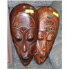Image 1 : PAIR OF HANDCARVED WOODEN ART MASKS FROM BALI