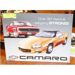 CAMARO TIN SIGN, 16 X 12