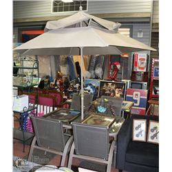PATIO TABLE WITH 4 CHAIRS AND UMBRELLA