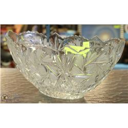 CRYSTAL OBLONG BOWL, 13 X 7 X 5