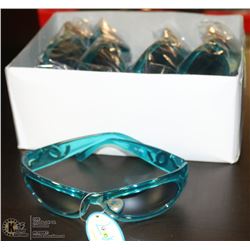 CASE OF AQUA COLORED UV400 DESIGNER  SUNGLASSES