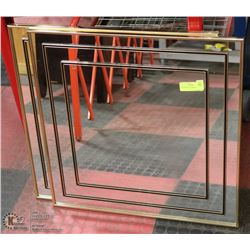 2 BRASS 24"X24" MIRRORS