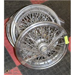 4 RETRO CADILLAC SPOKED HUBCAPS 14"