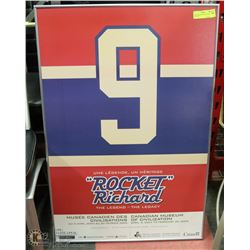24X36 FRAMED MAURICE RICHARD # 9 POSTER