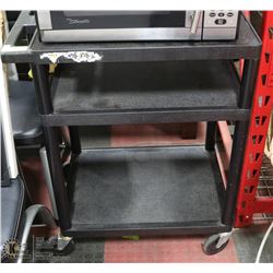 3-TIER BLACK ROLLING CART ON WHEELS